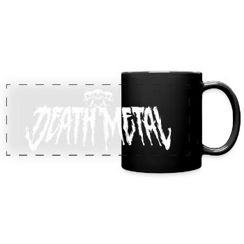 Death Metal with Skulls Shirt Heavy Metal - Full Colour Panoramic Mug - black - Front
