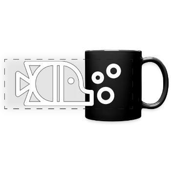 Fisch Tier Wasser Comic Geschenk Idee Lebewesen - Panorama-Tasse farbig - Schwarz - Vorne