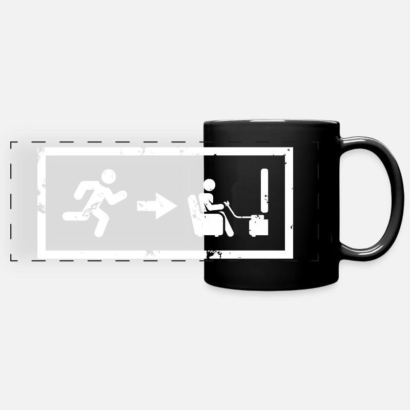 Console de sortie du joueur - Mug panoramique uni - noir