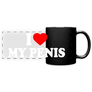I love my penis - Panorama-Tasse farbig - Schwarz - Vorne