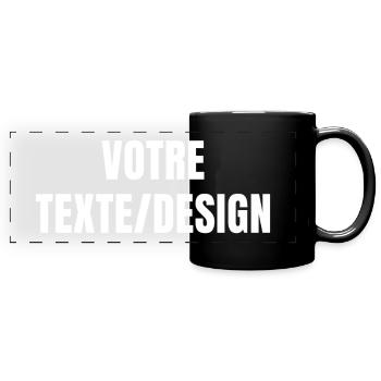 Idée Cadeau Personnalisée - Mug panoramique uni - noir - Devant