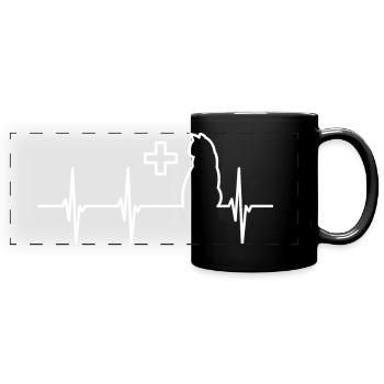 Veterinary Cat Heartbeat - Full Colour Panoramic Mug - black - Front