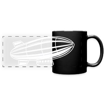 Airship Silhouette Zeppelin - Full Colour Panoramic Mug - black - Front