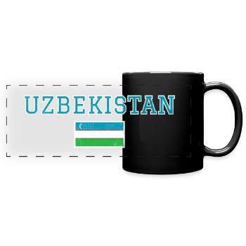 Ouzbékistan - Mug panoramique uni - noir - Devant
