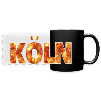 Köln - Panorama-Tasse farbig - Schwarz - Vorne