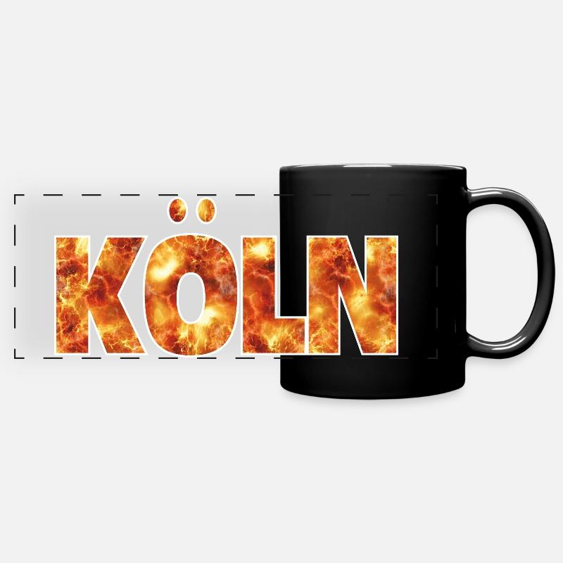 Köln - Panorama-Tasse farbig - Schwarz