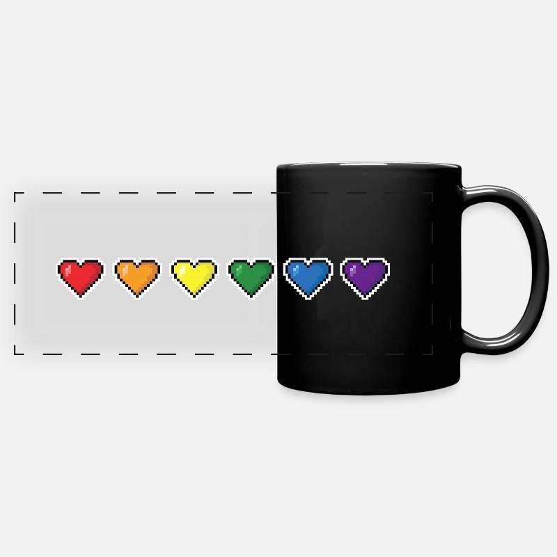 Rainbow Pixel - Mug panoramique uni - noir