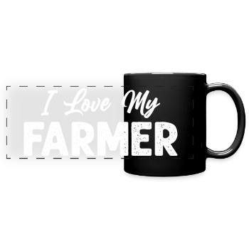 I Love My Farmer Funny Farming - Full Colour Panoramic Mug - black - Front