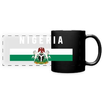 Nigéria - drapeau et armoiries - Mug panoramique uni - noir - Devant