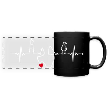 I Love Jadebusen weiß - Panorama-Tasse farbig - Schwarz - Vorne