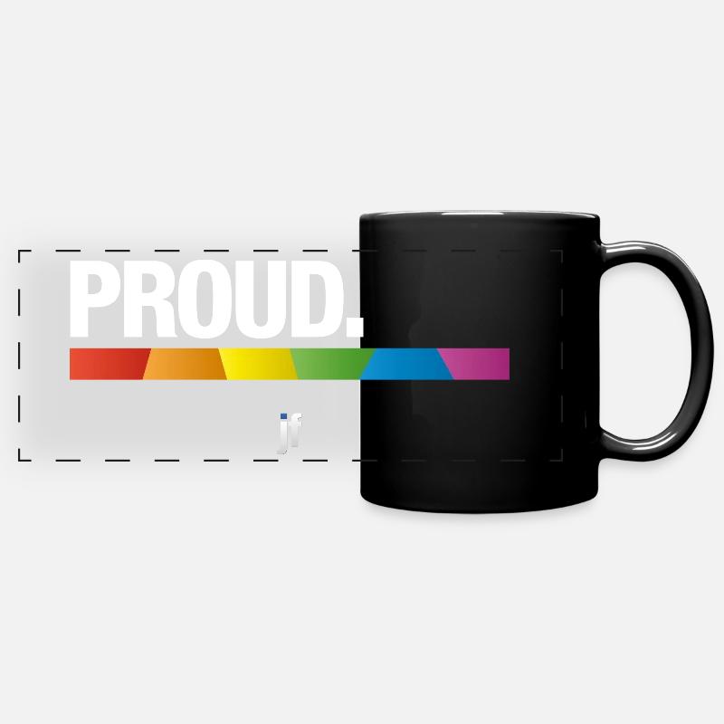 PROUD Arc-en-ciel - Mug panoramique uni - noir
