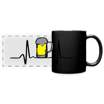 Beer and Heartbeat - Full Colour Panoramic Mug - black - Front