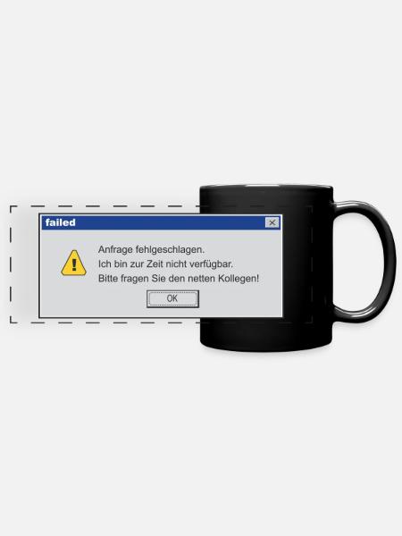 Error_Message - Panorama-Tasse farbig - Schwarz