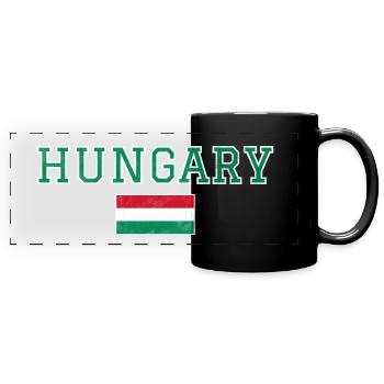 Ungarn - Panorama-Tasse farbig - Schwarz - Vorne