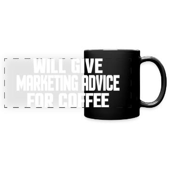 Lustiger Marketingspezialist & Kaffeeliebhaber Geschenk - Panorama-Tasse farbig - Schwarz - Vorne