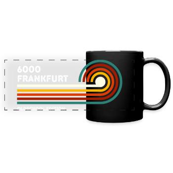 Frankfurt Retro Shirt 6000 Zip Code Vintage 70s 80s - Full Colour Panoramic Mug - black - Front