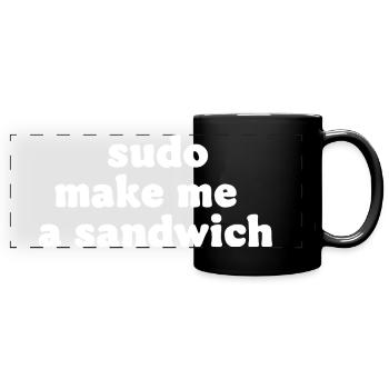 Sudo Kommando Meme Sandwich - Panorama-Tasse farbig - Schwarz - Vorne