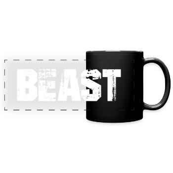Bête - Mug panoramique uni - noir - Devant