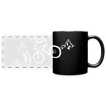 Des vététistes en tournée - Mug panoramique uni - noir - Devant