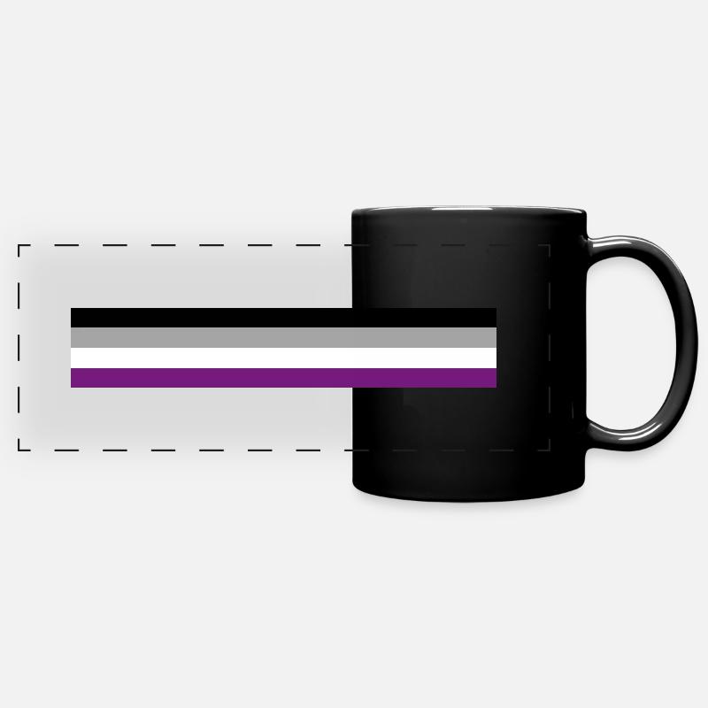 Asexual Pride Flag - Full Colour Panoramic Mug - black