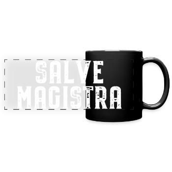 Salve Magistra Latein Spruch Lateinlehrerin Schule - Panorama-Tasse farbig - Schwarz - Vorne