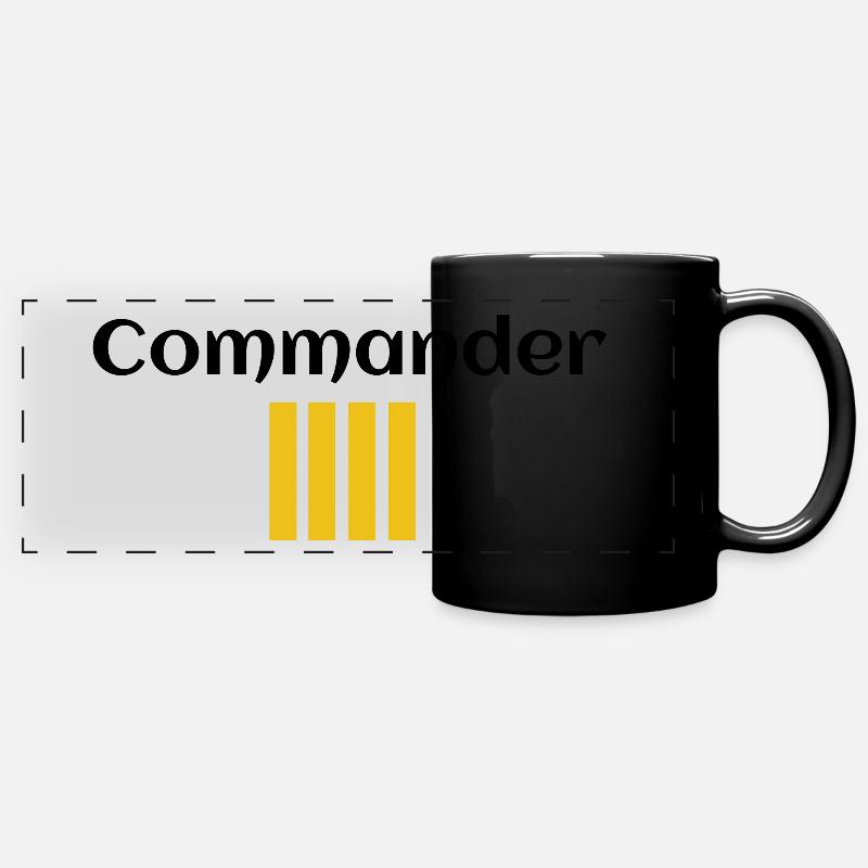 Commandant - Mug panoramique uni - noir