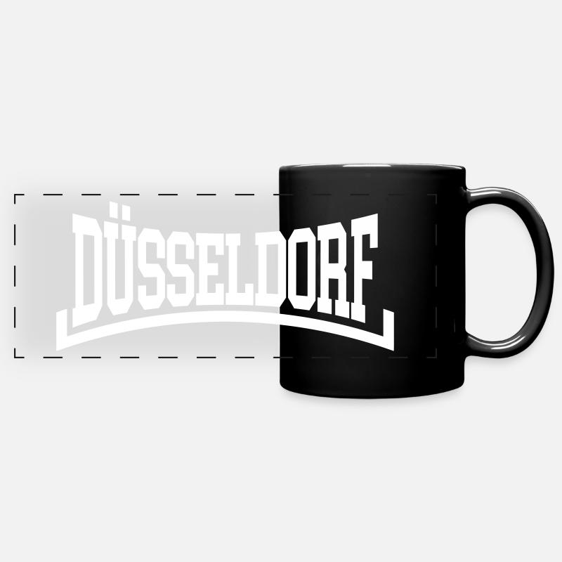 Düsseldorf - Panorama-Tasse farbig - Schwarz
