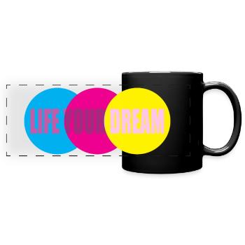 Motivation Life Quote - Full Colour Panoramic Mug - black - Front