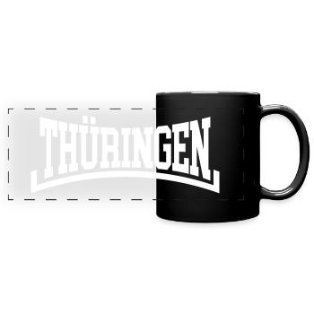 Thüringen - Panorama-Tasse farbig - Schwarz - Vorne