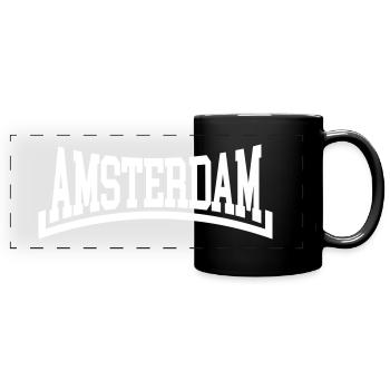 Amsterdam - Mug panoramique uni - noir - Devant