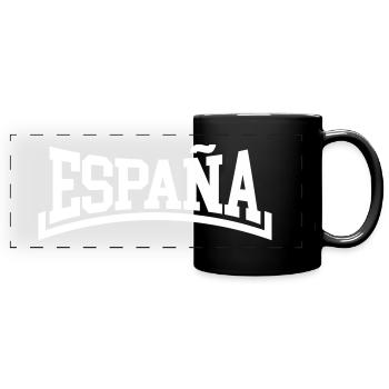 Spanien - Panorama-Tasse farbig - Schwarz - Vorne