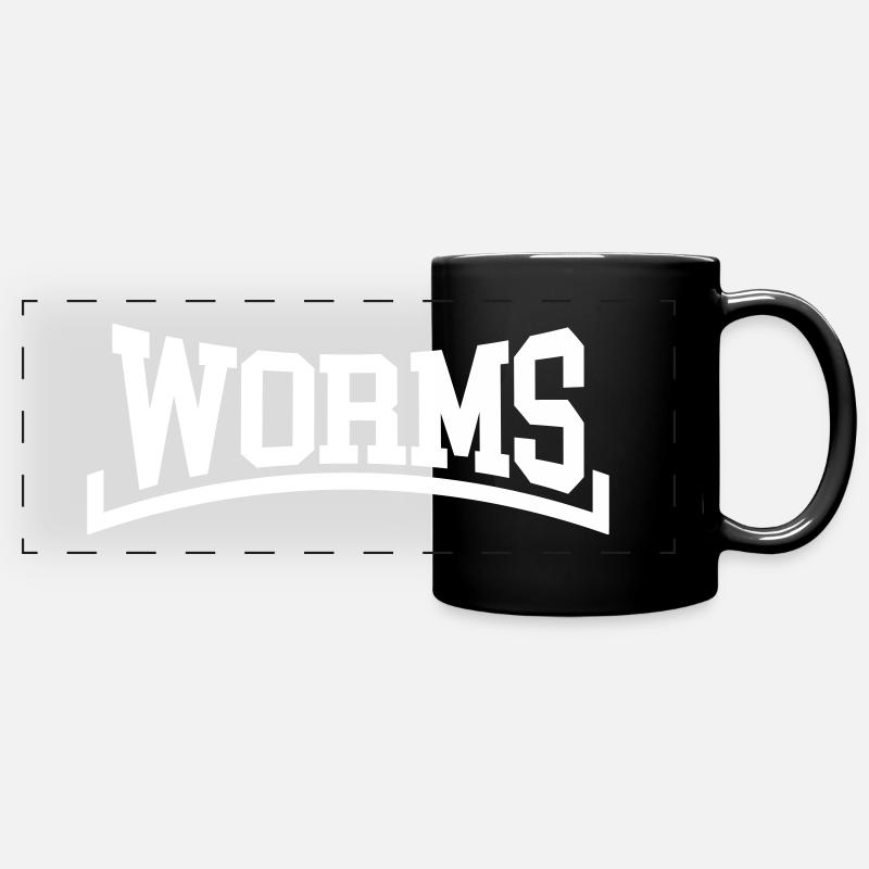 Worms - Panorama-Tasse farbig - Schwarz