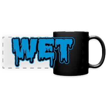 Wet | feucht | nass | Slime - Mug panoramique uni - noir - Devant