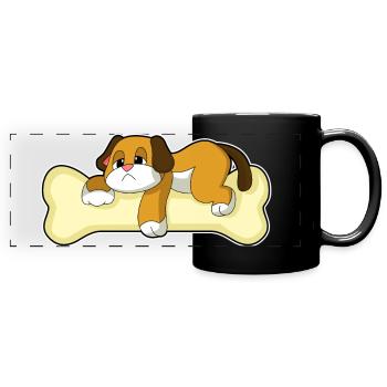Os de chien - Mug panoramique uni - noir - Devant