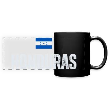 I love Honduras, Honduras flag - Full Colour Panoramic Mug - black - Front