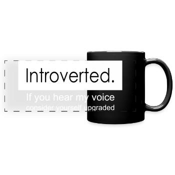 introvert - Full Colour Panoramic Mug - black - Front