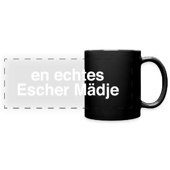 En echtes Escher Mädje - Panorama-Tasse farbig - Schwarz - Vorne