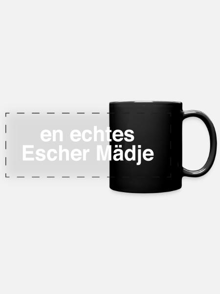 En echtes Escher Mädje - Panorama-Tasse farbig - Schwarz