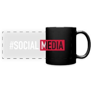 #SOCIALMEDIA - Panorama-Tasse farbig - Schwarz - Vorne
