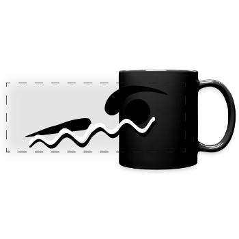 Schwimmen - Panorama-Tasse farbig - Schwarz - Vorne