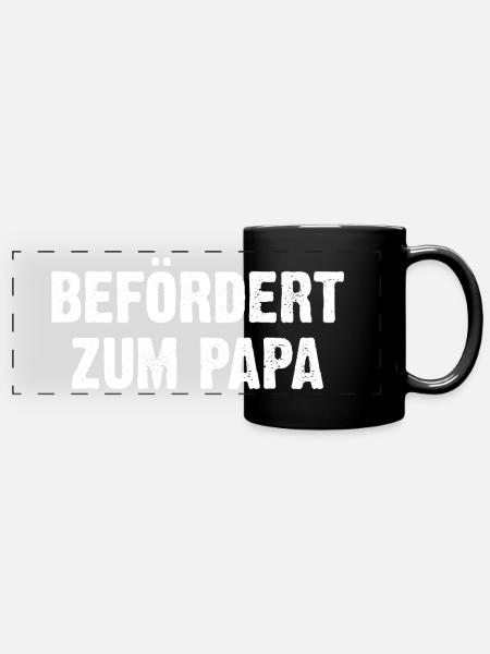 Befördert Zum Papa - Panorama-Tasse farbig - Schwarz