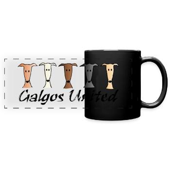 Galgos united - Panorama-Tasse farbig - Schwarz - Vorne