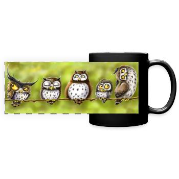 Coupe Hibou - Mug panoramique uni - noir - Devant