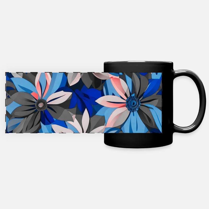 Cheerful Floral Mug: Brighten Your Sips with Art - Full Colour Panoramic Mug - black