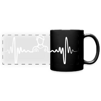 Veterinary Heartbeat - Full Colour Panoramic Mug - black - Front
