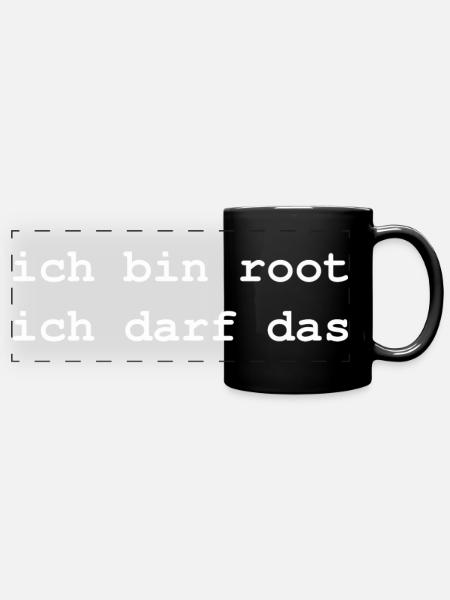 ich bin root - Panorama-Tasse farbig - Schwarz