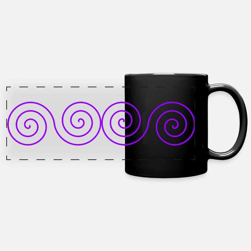 violet spirals - Full Colour Panoramic Mug - black