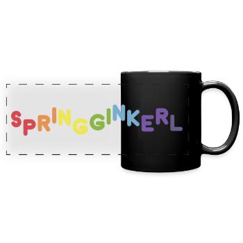 Springginkerl Klassik - Panorama-Tasse farbig - Schwarz - Vorne