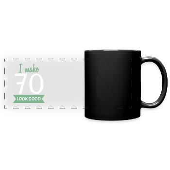70 Geburtstag Spruch - Panorama-Tasse farbig - Schwarz - Vorne