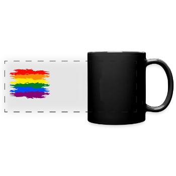 Regenbogen Fahne - Panorama-Tasse farbig - Schwarz - Vorne